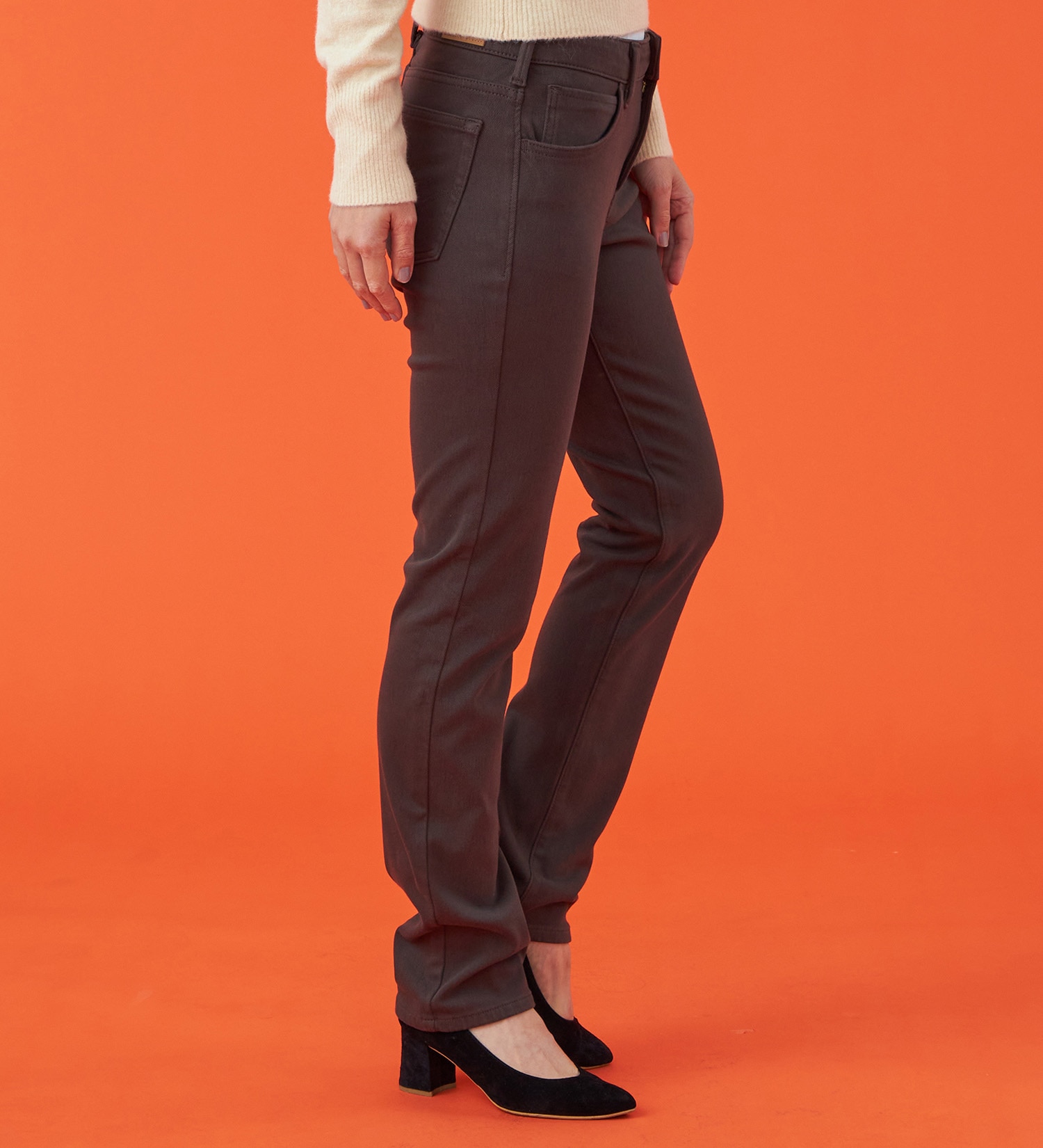 EDWIN(エドウイン)の【試着対象】【裾上げ無料】EDWIN LADIES 『裏起毛であったかい。』BODY FIREジャージーズスリムストレートデニムパンツ【エントリーモデル】【暖】|パンツ/パンツ/レディース|ブラウン