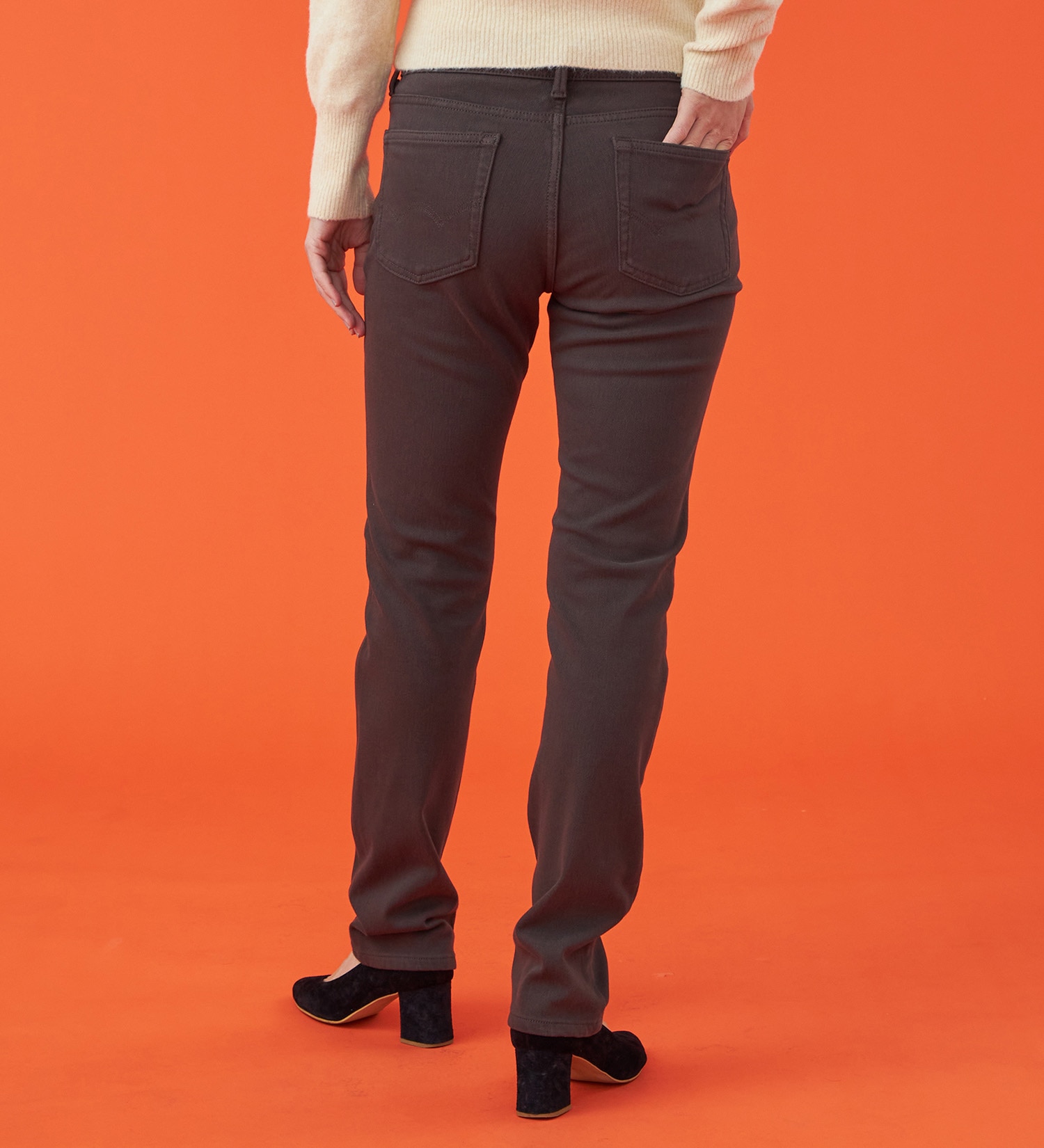 EDWIN(エドウイン)の【試着対象】【裾上げ無料】EDWIN LADIES 『裏起毛であったかい。』BODY FIREジャージーズスリムストレートデニムパンツ【エントリーモデル】【暖】|パンツ/パンツ/レディース|ブラウン