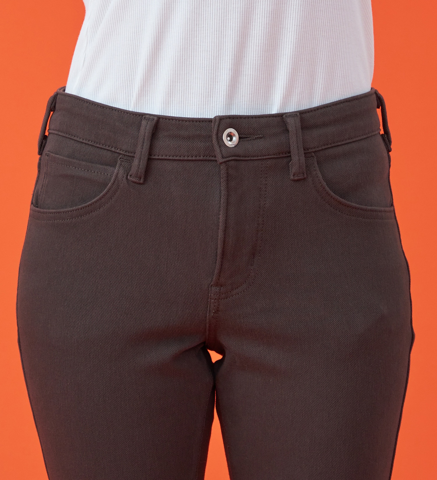 EDWIN(エドウイン)の【試着対象】【裾上げ無料】EDWIN LADIES 『裏起毛であったかい。』BODY FIREジャージーズスリムストレートデニムパンツ【エントリーモデル】【暖】|パンツ/パンツ/レディース|ブラウン