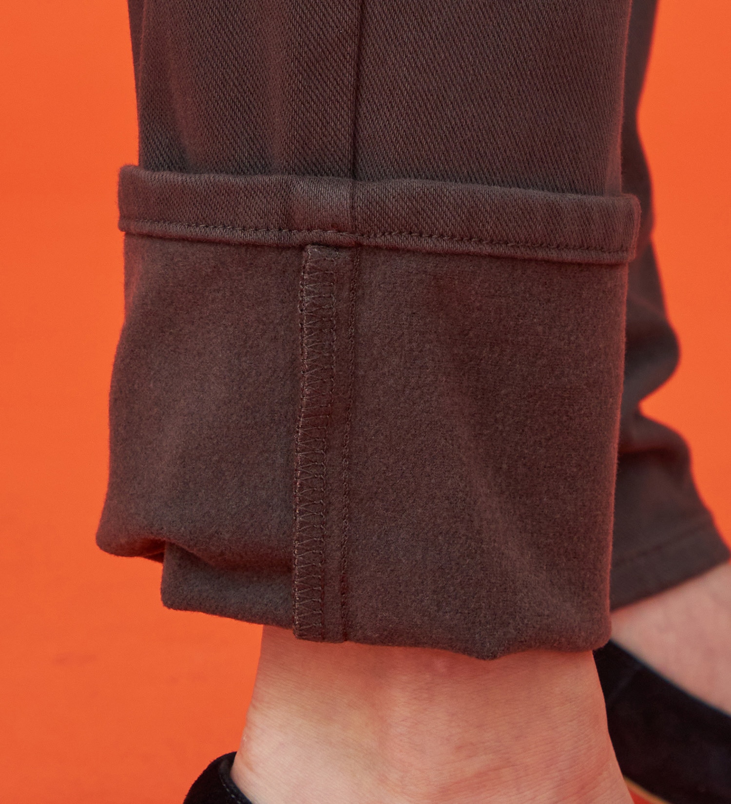 EDWIN(エドウイン)の【試着対象】【裾上げ無料】EDWIN LADIES 『裏起毛であったかい。』BODY FIREジャージーズスリムストレートデニムパンツ【エントリーモデル】【暖】|パンツ/パンツ/レディース|ブラウン