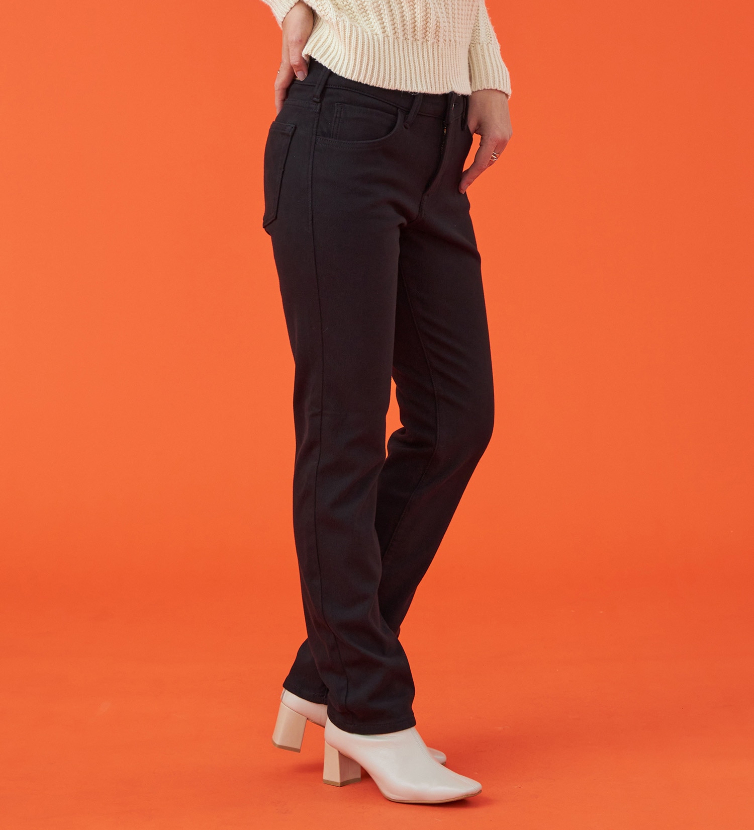 EDWIN(エドウイン)の【試着対象】【裾上げ無料】EDWIN LADIES 『裏起毛であったかい。』BODY FIREジャージーズスリムストレートデニムパンツ【エントリーモデル】【暖】|パンツ/パンツ/レディース|ブラック