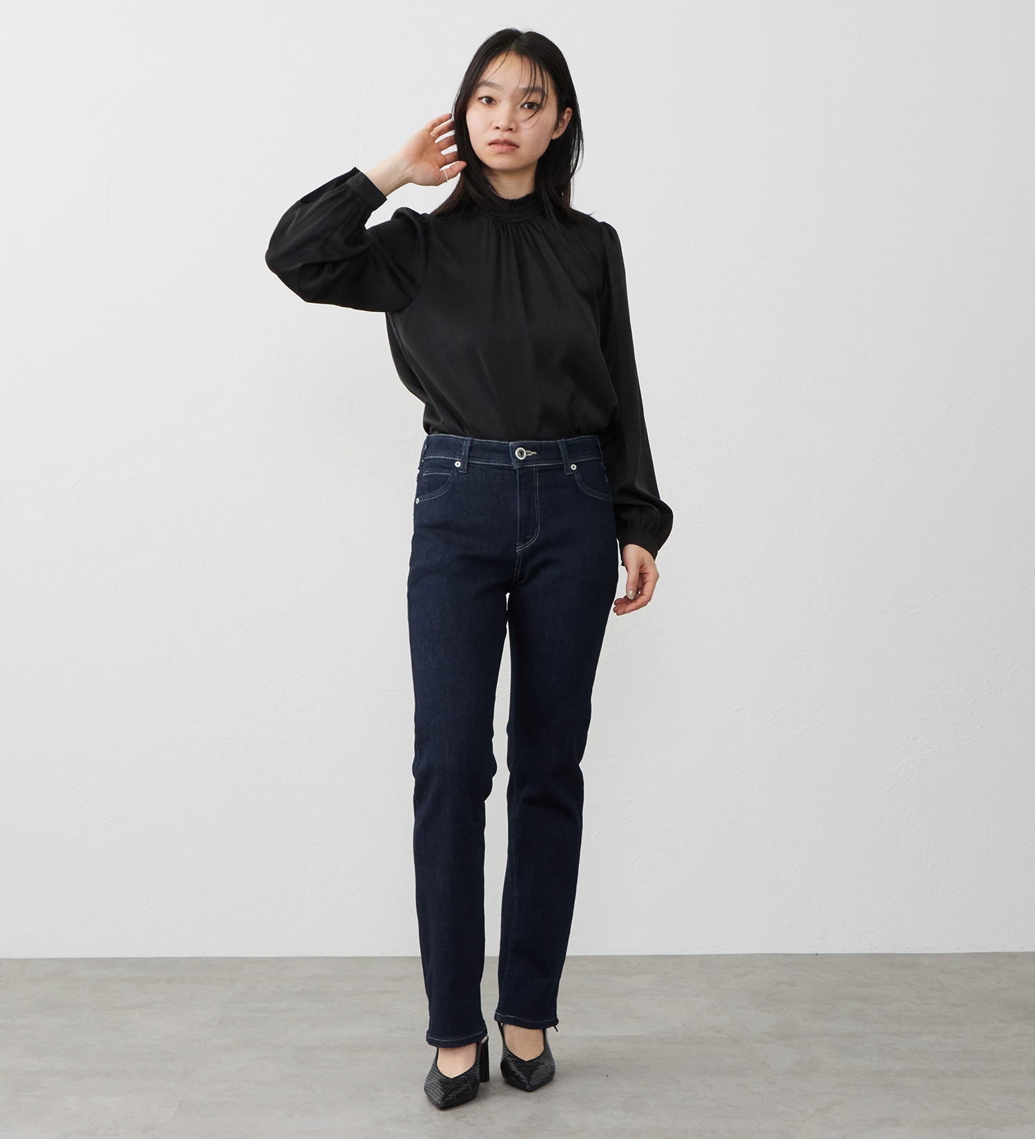 EDWIN(エドウイン)の【試着対象】ジャージーズ プレミアム ストレート デニムパンツ ジーンズ ストレッチ|パンツ/デニム / ジーンズパンツ/レディース|インディゴブルー