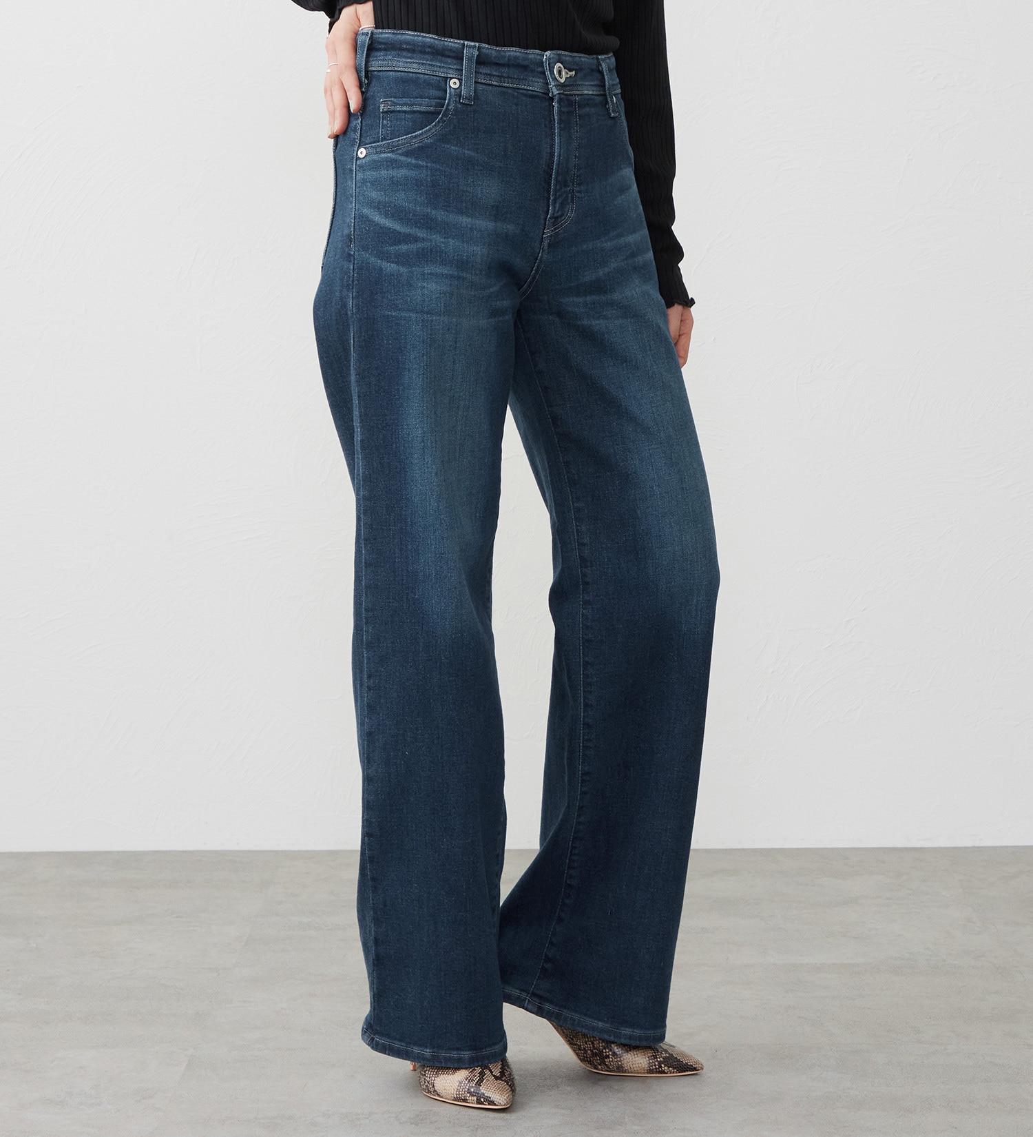 EDWIN(エドウイン)の【試着対象】ジャージーズ プレミアム ワイド デニムパンツ ジーンズ ストレッチ|パンツ/デニム / ジーンズパンツ/レディース|中色ブルー