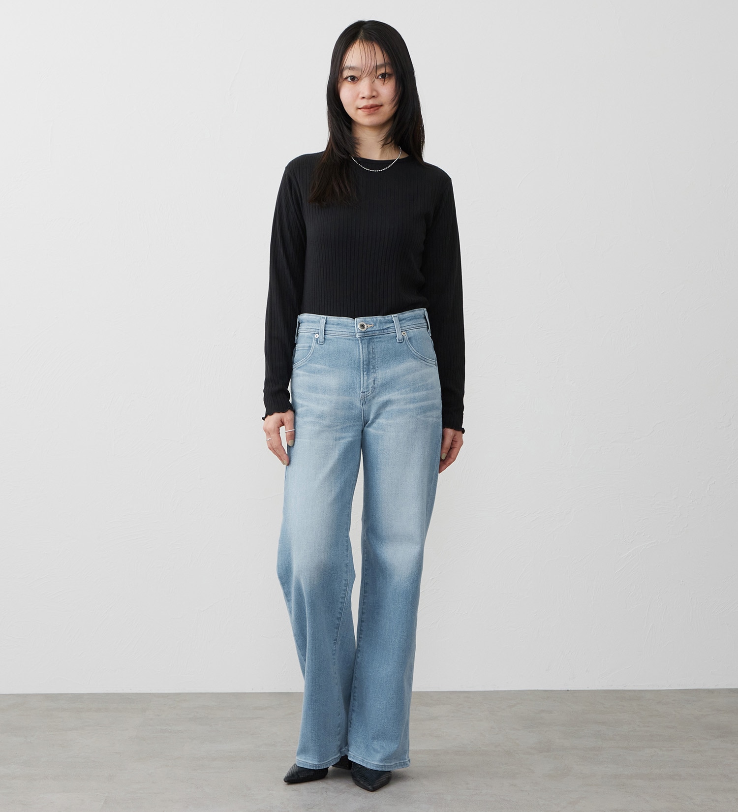 EDWIN(エドウイン)の【試着対象】ジャージーズ プレミアム ワイド デニムパンツ ジーンズ ストレッチ|パンツ/デニム / ジーンズパンツ/レディース|淡色ブルー