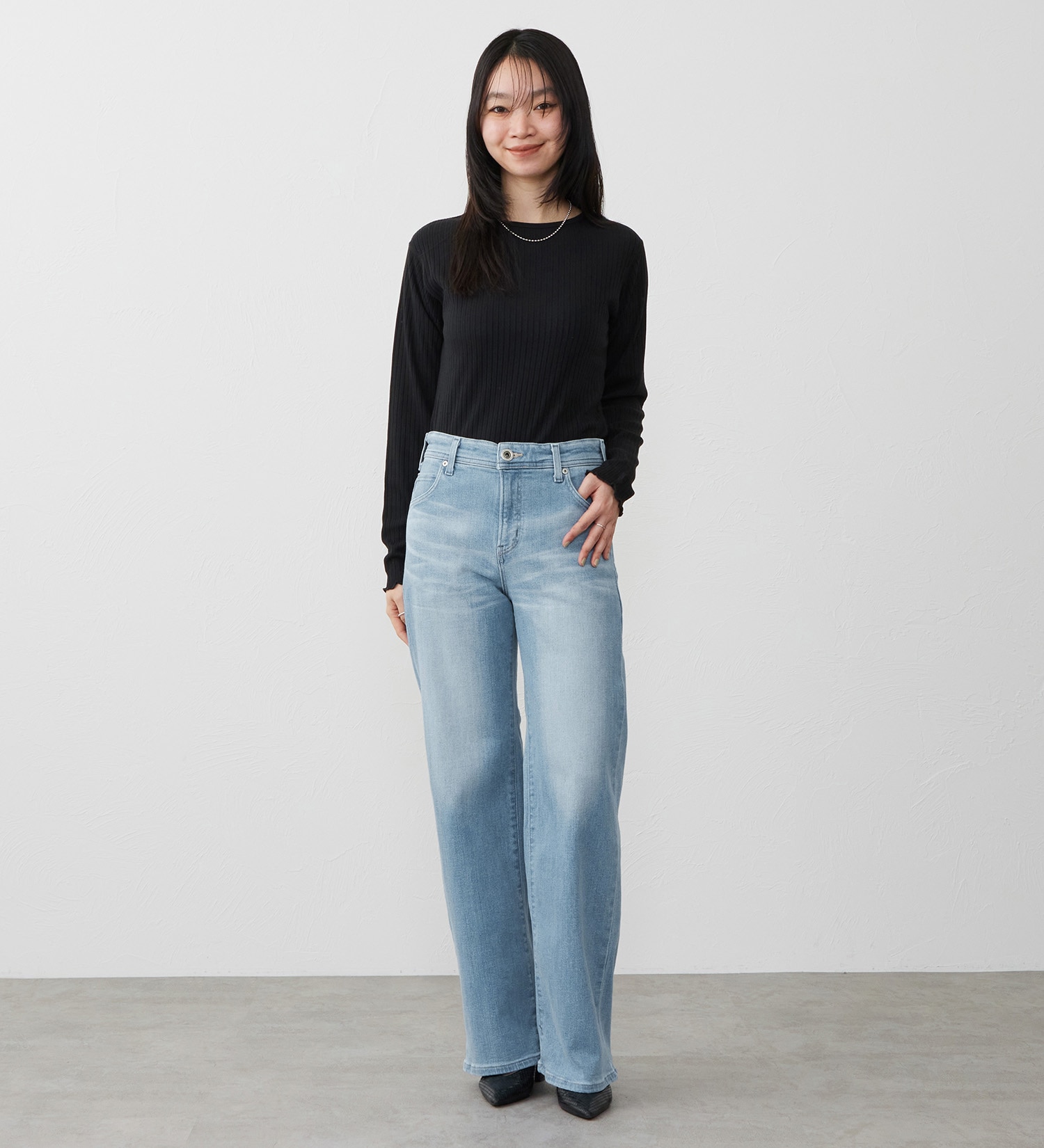 EDWIN(エドウイン)の【試着対象】ジャージーズ プレミアム ワイド デニムパンツ ジーンズ ストレッチ|パンツ/デニム / ジーンズパンツ/レディース|淡色ブルー