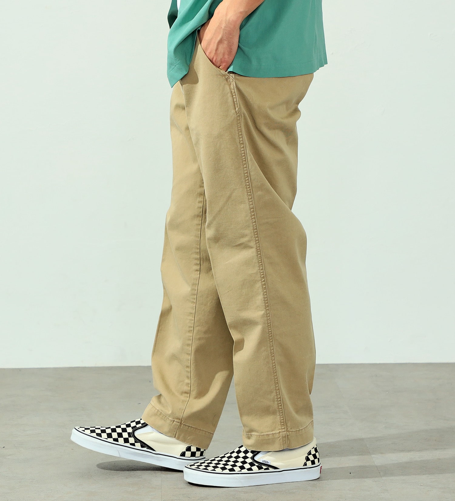 EDWIN KHAKIS　タックテーパードチノパンツ