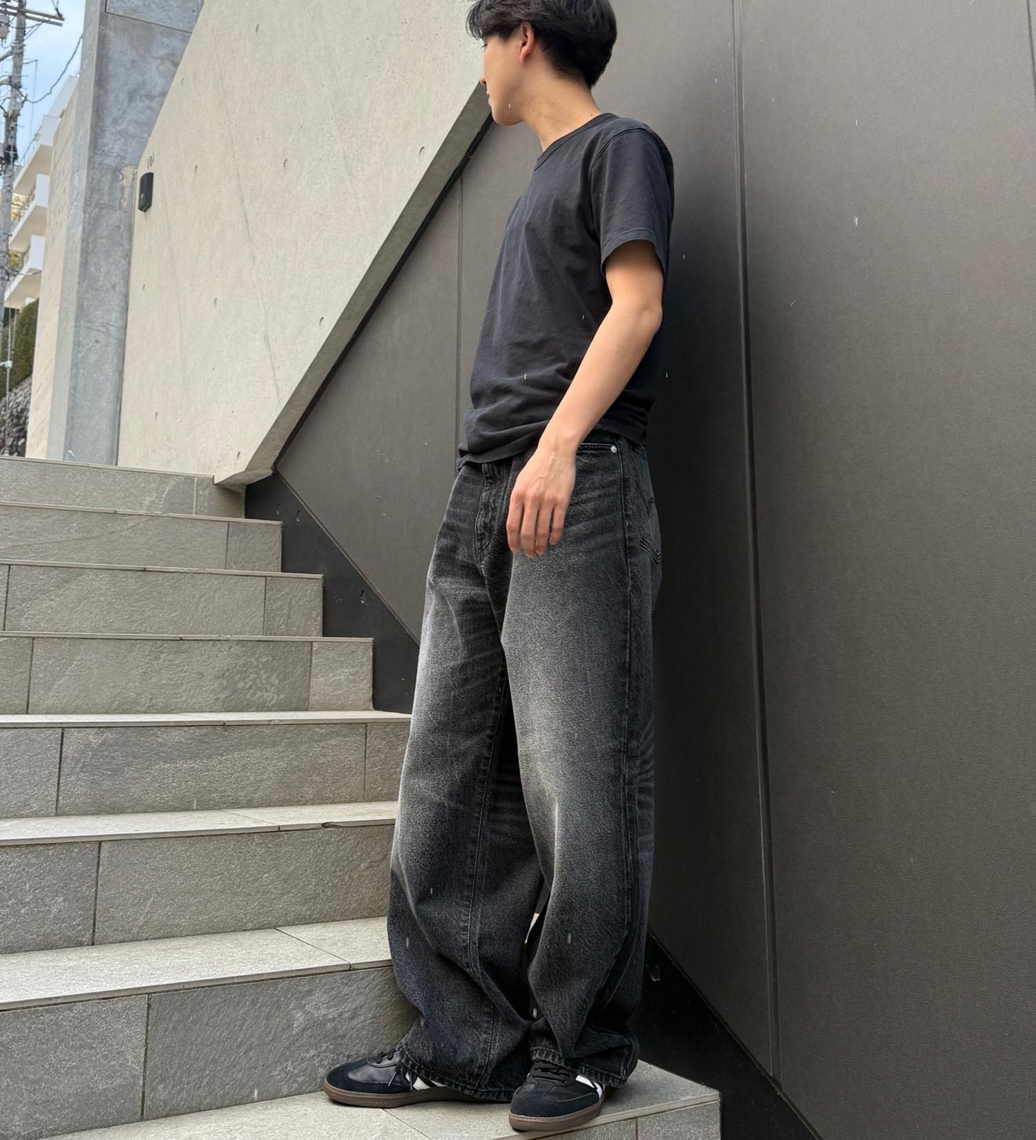 EDWIN(エドウイン)の【試着対象】ワイドストレート デニムパンツ バギージーンズ|パンツ/デニム / ジーンズパンツ/メンズ|ブラックデニム2