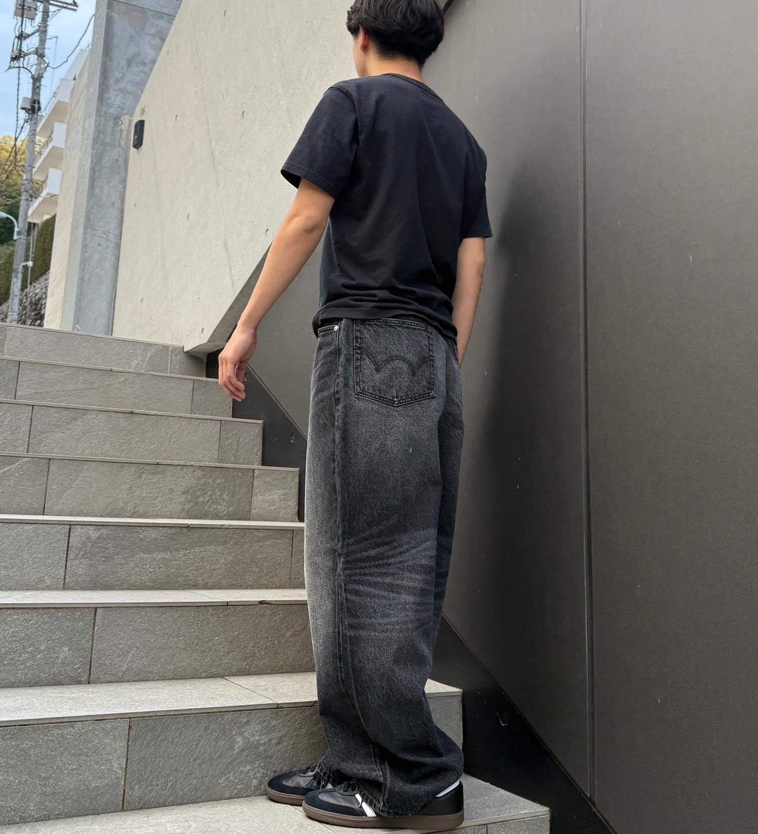 EDWIN(エドウイン)の【試着対象】ワイドストレート デニムパンツ バギージーンズ|パンツ/デニム / ジーンズパンツ/メンズ|ブラックデニム2