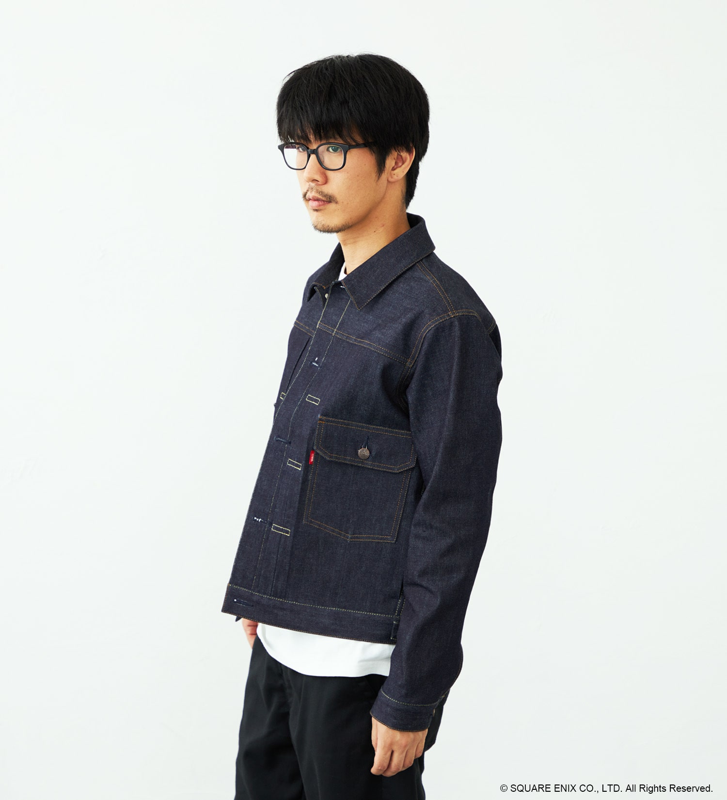 EDWIN(エドウイン)の【予約】【EDWIN × SaGa】真サルーイン デニムジャケット（EMBROIDERY-刺繍）（コラボアート巾着付き）|ジャケット/アウター/デニムジャケット/メンズ|インディゴ未洗い