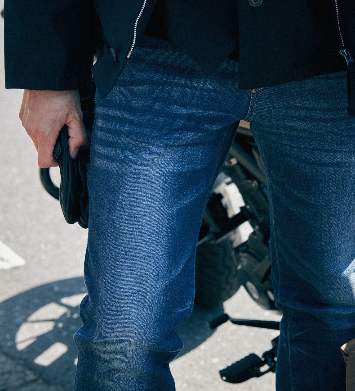 EDWIN(エドウイン)の【涼】バイク用 COOL レギュラーストレートデニムパンツ|パンツ/デニムパンツ/メンズ|中色ブルー