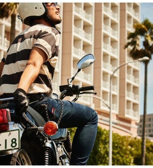 EDWIN(エドウイン)のバイク用 COOL レギュラーストレートデニムパンツ|パンツ/デニムパンツ/メンズ|濃色ブルー