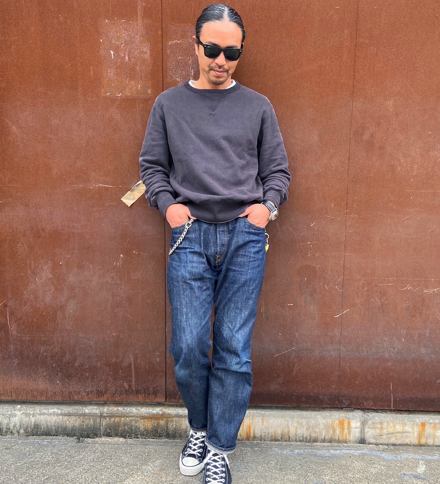 EDWIN(エドウイン)の【コンセプトショップ限定】CREW NECK SWEAT SHIRTS|トップス/スウェット/メンズ|ネイビー
