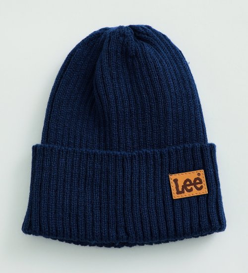 Lee(リー)のロゴニット帽 Sサイズ|帽子/ニットキャップ/ビーニー/キッズ|ネイビー
