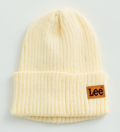 Lee(リー)のロゴニット帽 Sサイズ|帽子/ニットキャップ/ビーニー/キッズ|アイボリー
