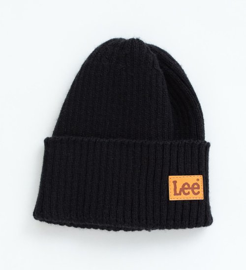 Lee(リー)のロゴニット帽 Sサイズ|帽子/ニットキャップ/ビーニー/キッズ|ブラック