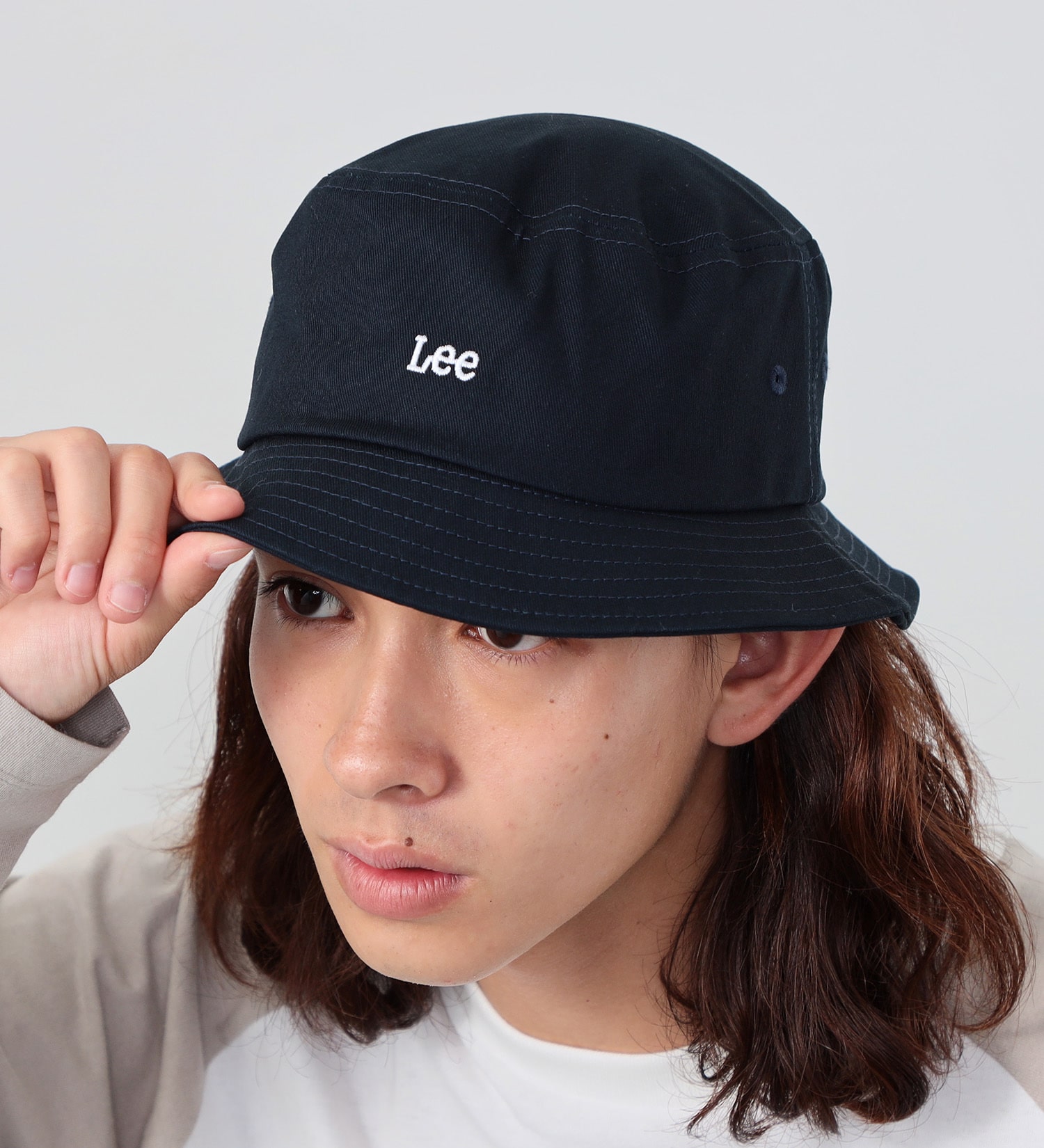Lee(リー)の【KIDS】【大人】Leeロゴ ツイル バケットハット|帽子/ハット/メンズ|ネイビー