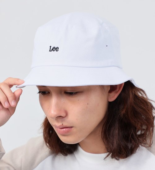 Lee(リー)の【KIDS】【大人】Leeロゴ ツイル バケットハット|帽子/ハット/メンズ|ホワイト