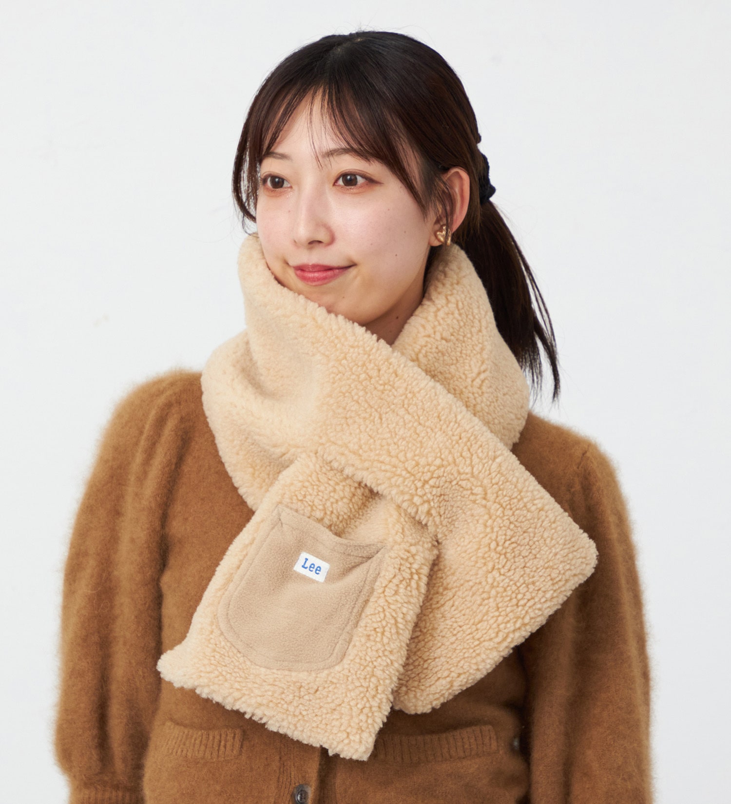 Lee(リー)のリバーシブルマフラー ボア×キルティング|ファッション雑貨/マフラー/ショール/メンズ|ベージュ