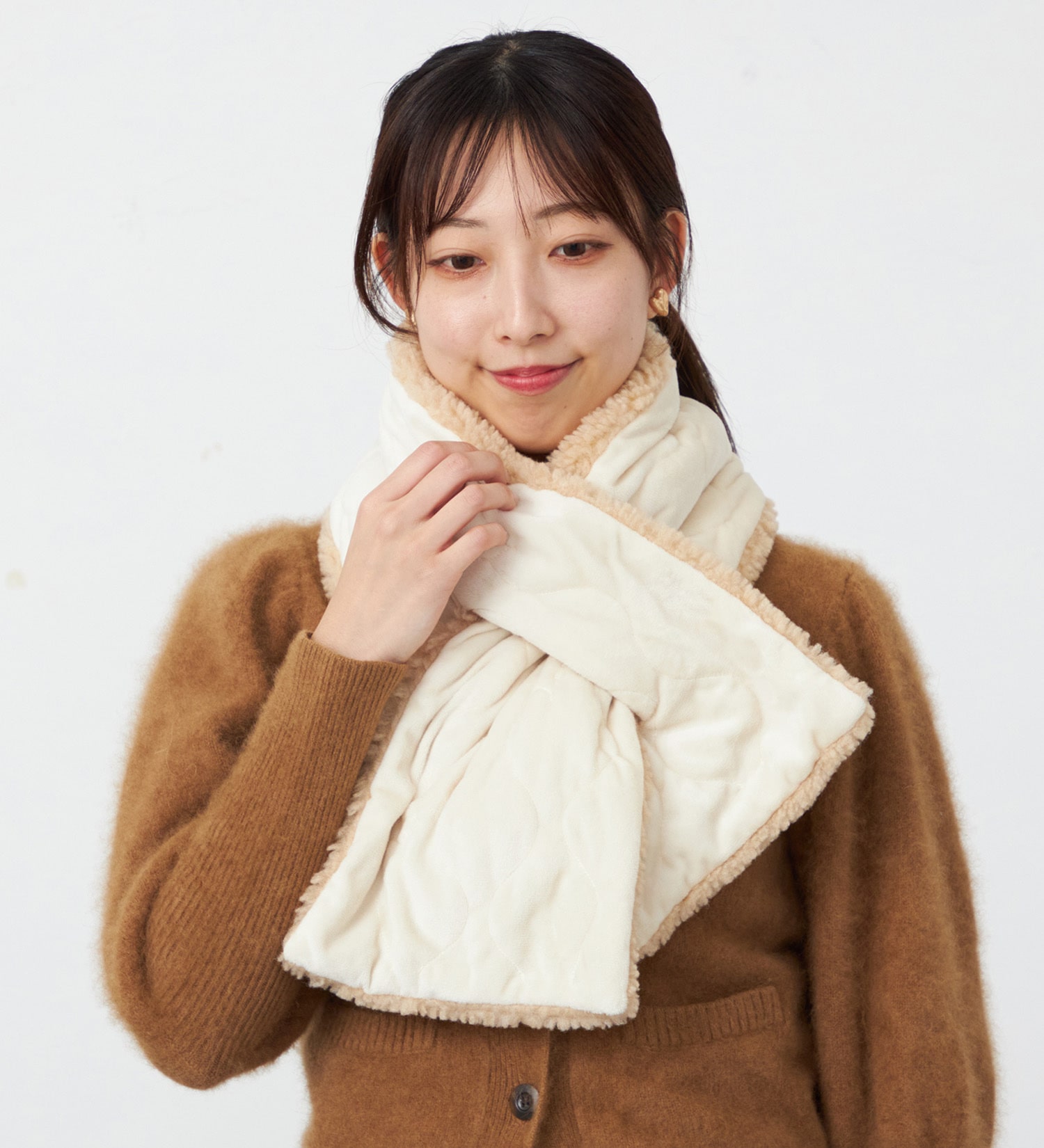 Lee(リー)のリバーシブルマフラー ボア×キルティング|ファッション雑貨/マフラー/ショール/メンズ|ベージュ