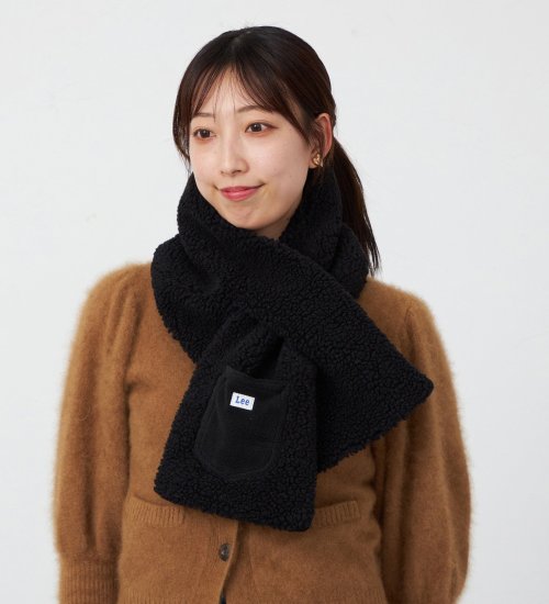 Lee(リー)のリバーシブルマフラー ボア×キルティング|ファッション雑貨/マフラー/ショール/メンズ|ブラック
