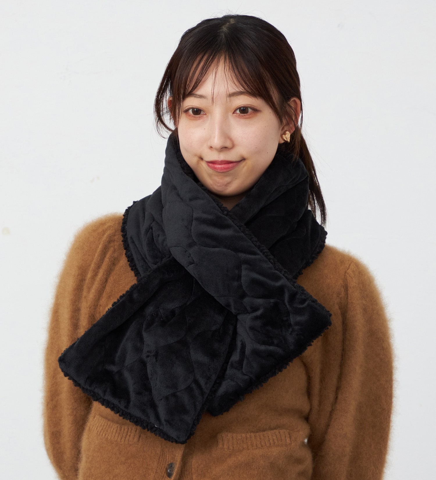 Lee(リー)のリバーシブルマフラー ボア×キルティング|ファッション雑貨/マフラー/ショール/メンズ|ブラック