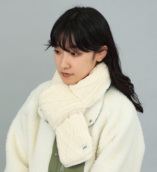 Lee(リー)のLee ケーブルニットマフラー|ファッション雑貨/マフラー/ショール/キッズ|アイボリー