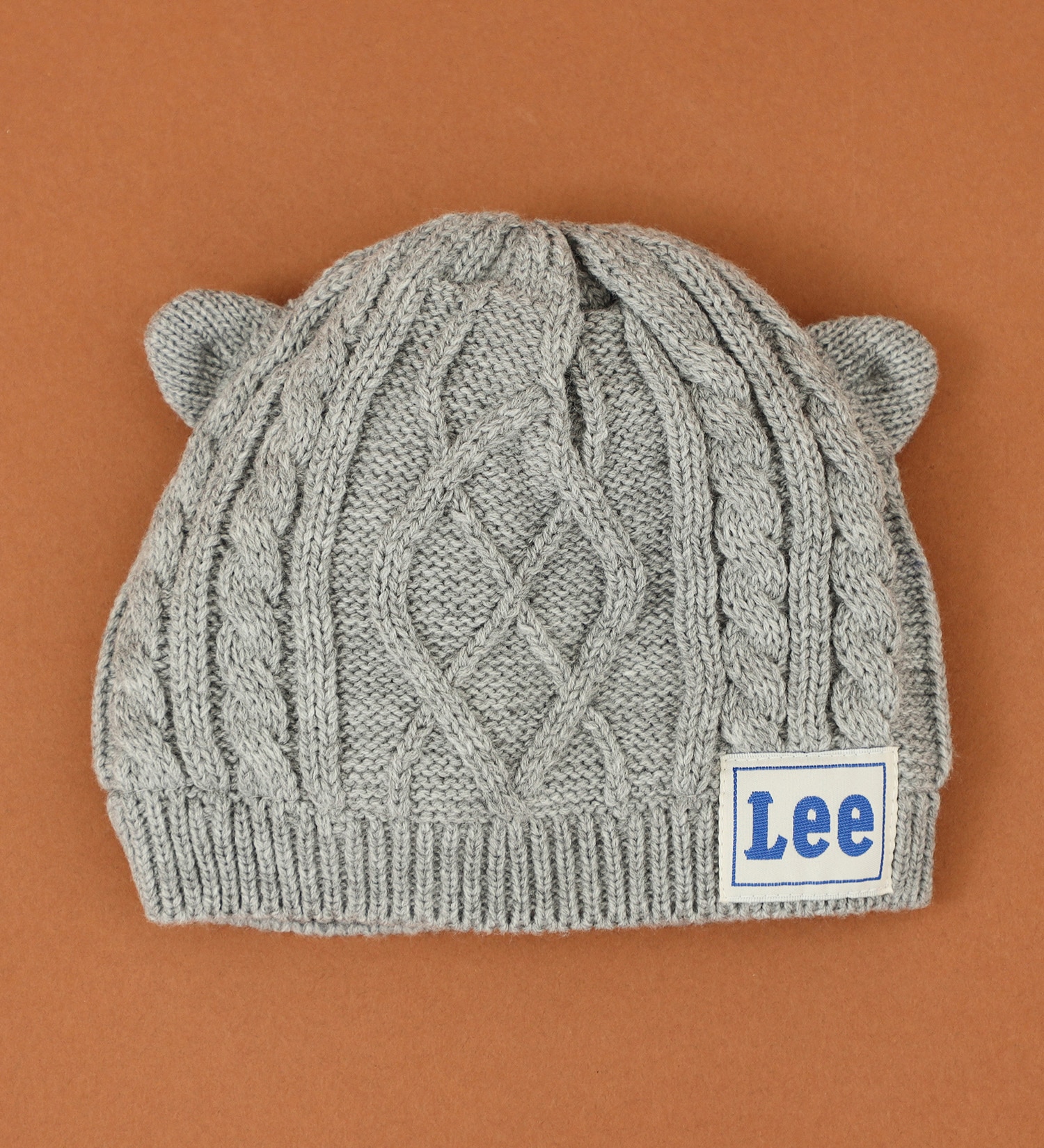 Lee(リー)の【KIDS】Lee　猫耳ケーブルニットCAP|帽子/ニットキャップ/ビーニー/キッズ|グレー