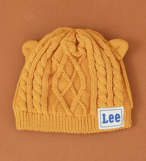 Lee(リー)の【KIDS】Lee　猫耳ケーブルニットCAP|帽子/ニットキャップ/ビーニー/キッズ|マスタード