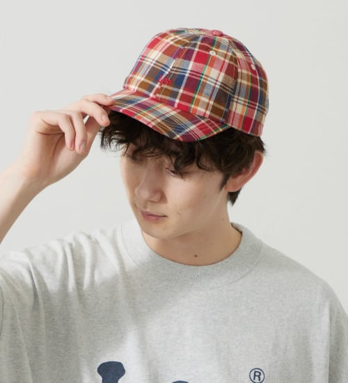 Lee(リー)の【ポイントアップ対象】マドラスチェックCAP|帽子/キャップ/レディース|レッド