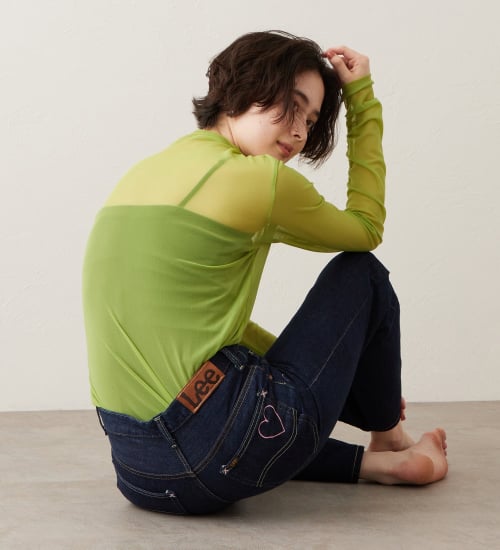 Lee(リー)の【直営店・EC別注】Heart Embroidery Flare|パンツ/デニム/ジーンズパンツ/レディース|インディゴブルー