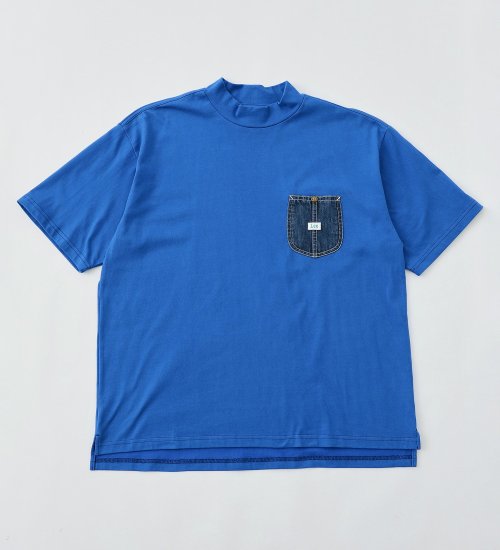 の【Lee GOLF】メンズ 吸水速乾・接触冷感 モックネックTシャツ|//|ブルー