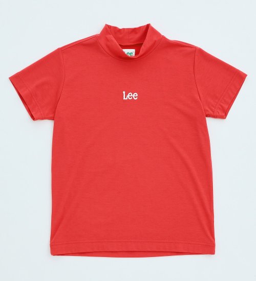 の【Lee GOLF】レディース 吸水速乾 Leeロゴ刺繍 半袖モックネックTシャツ|//|レッド