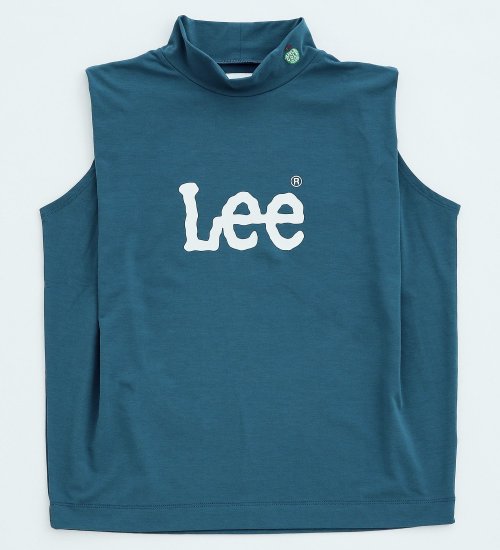 の【Lee GOLF】レディース　吸水速乾 LeeビッグロゴノースリーブモックネックTシャツ|//|ブルー