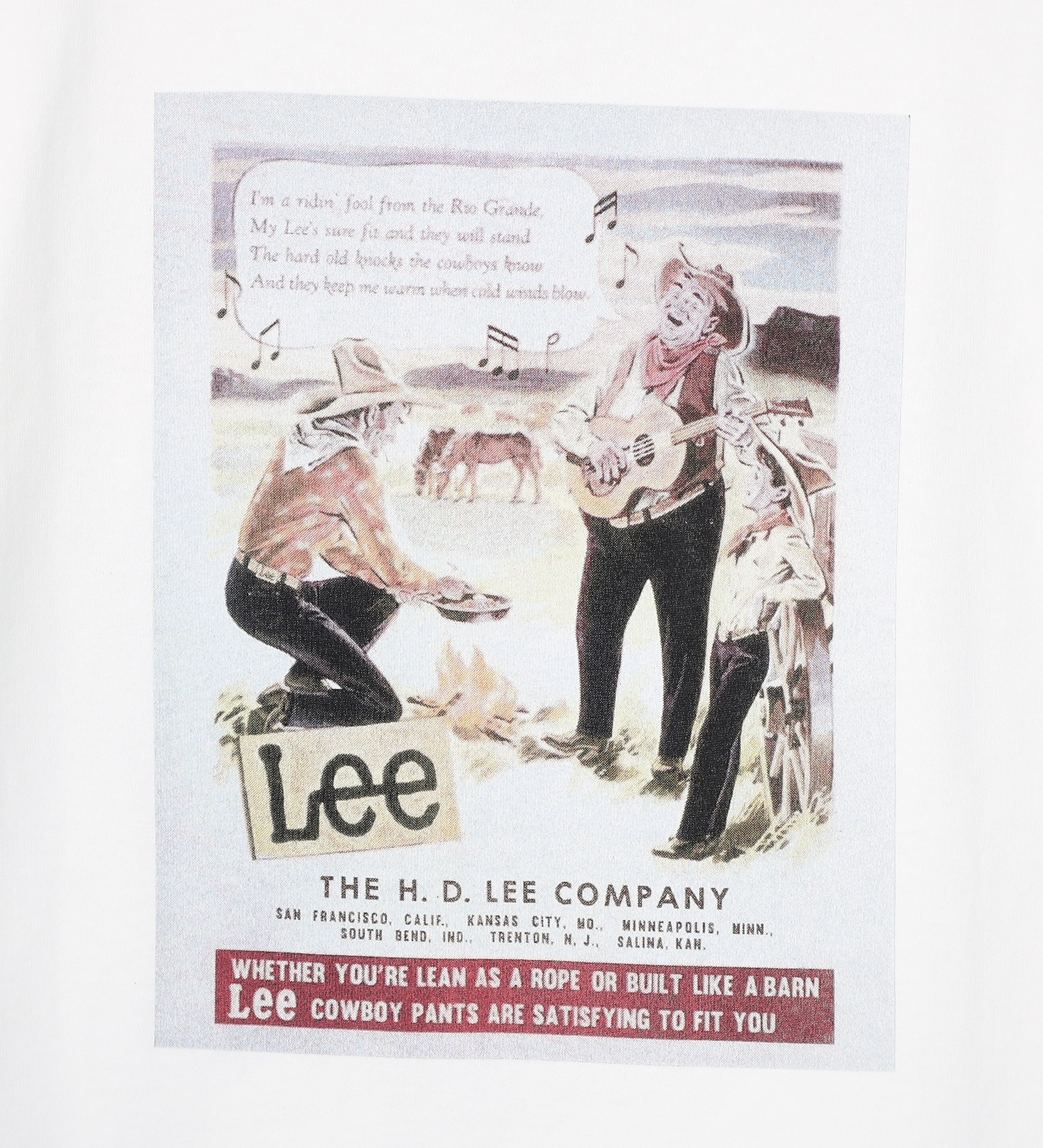 Lee(リー)の【サマーセール】【110-150cm】キッズ　Leeオールドアド　バックプリント　半袖Ｔシャツ|トップス/Tシャツ/カットソー/キッズ|ホワイト