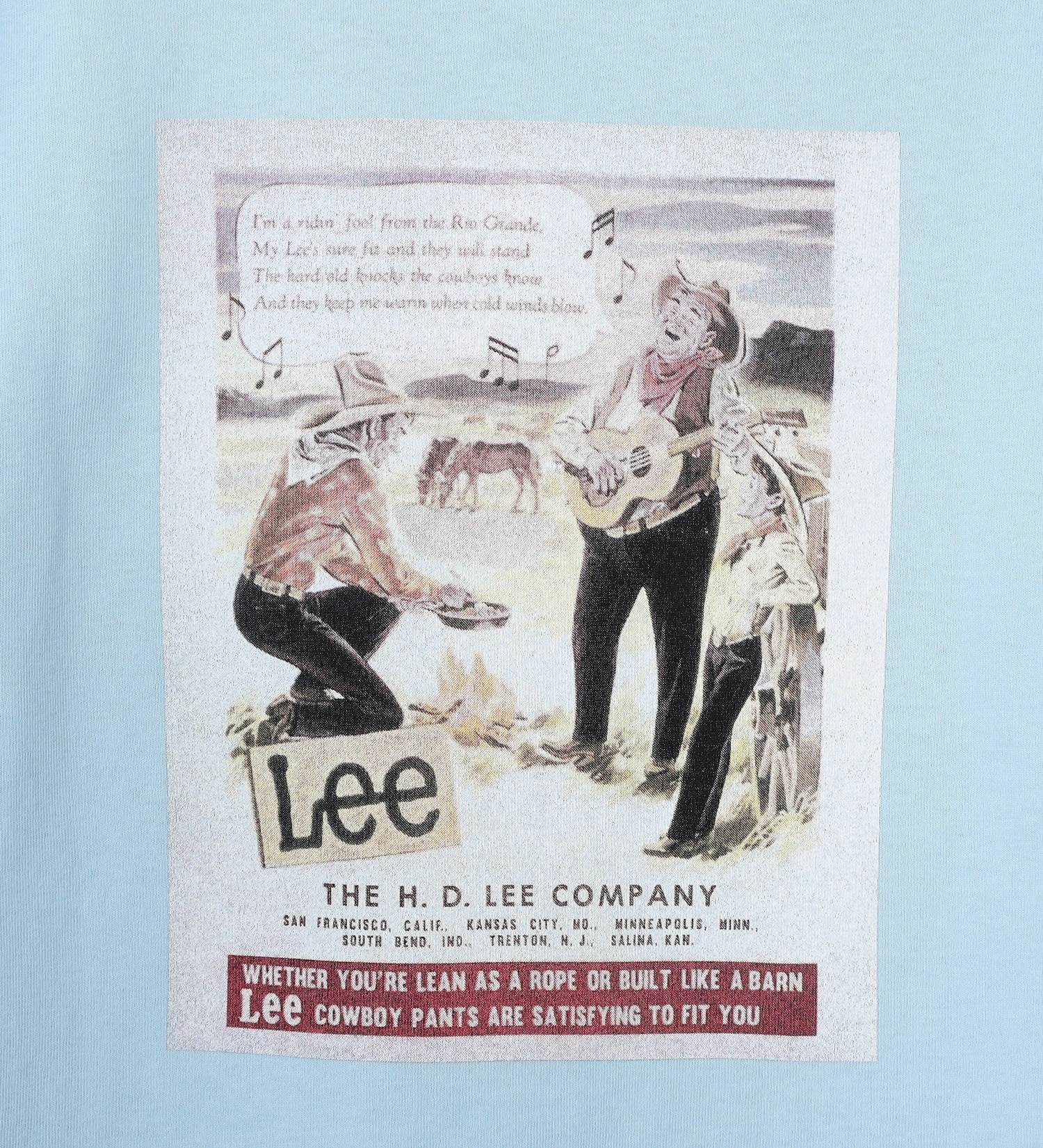 Lee(リー)の【サマーセール】【110-150cm】キッズ　Leeオールドアド　バックプリント　半袖Ｔシャツ|トップス/Tシャツ/カットソー/キッズ|サックスブルー