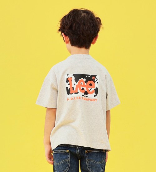 【110-150cm】キッズ ボックスロゴプリント半袖Tシャツ