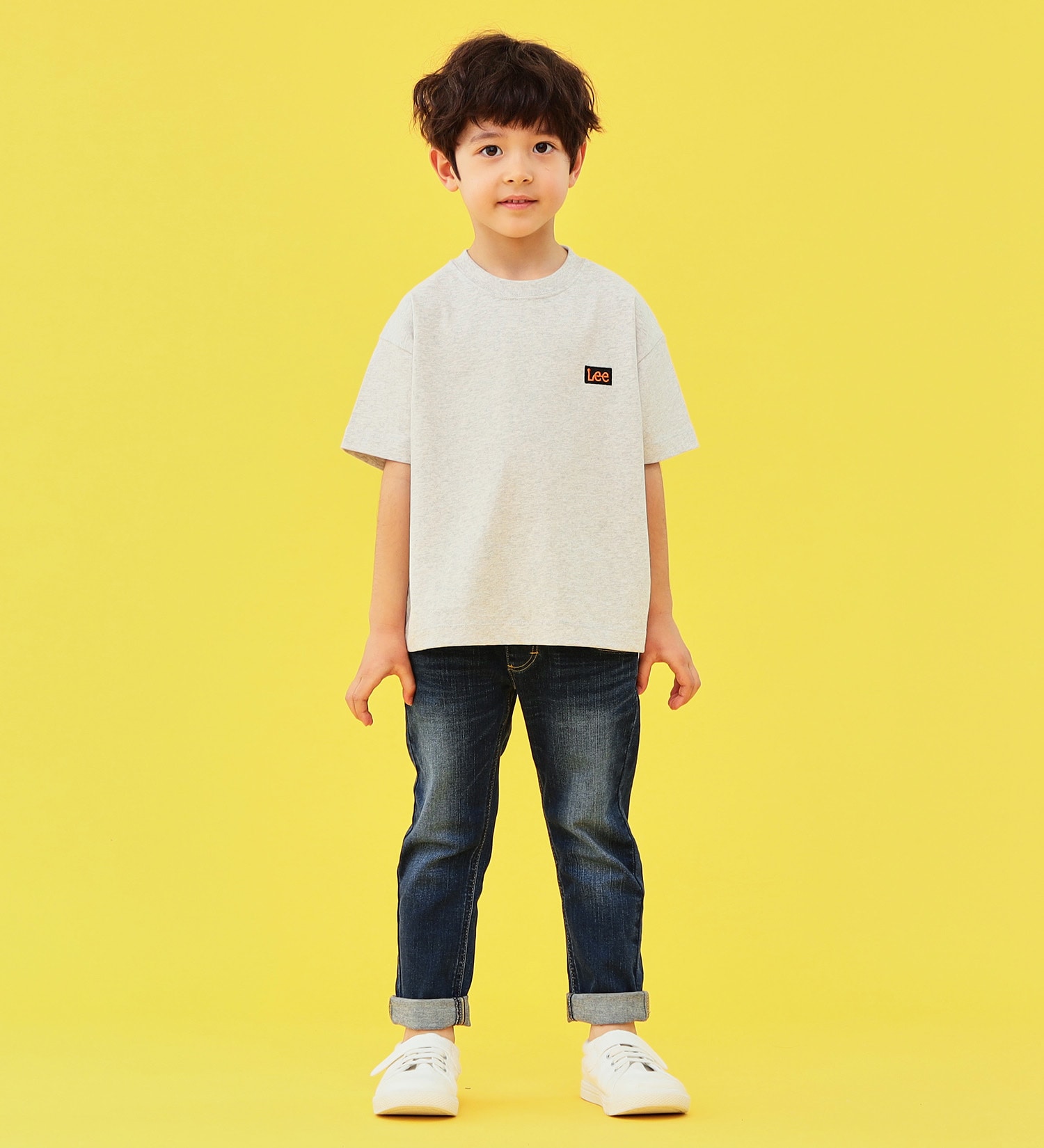 Lee(リー)の【110-150cm】キッズ ボックスロゴプリント半袖Tシャツ|トップス/Tシャツ/カットソー/キッズ|グレー