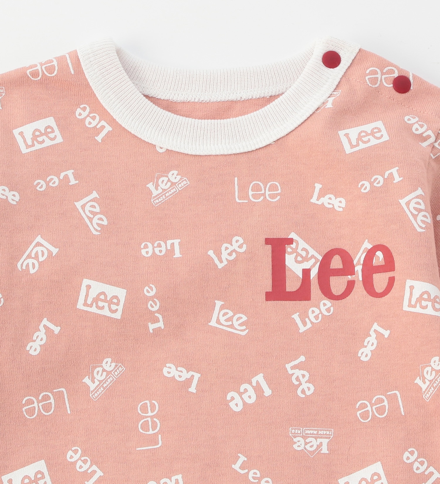 Lee(リー)の【BLACKFRIDAY】【70/80cm】ベビー Leeロゴプリント 長袖ロンパース|マタニティ/ベビー/ロンパース/キッズ|ピンク