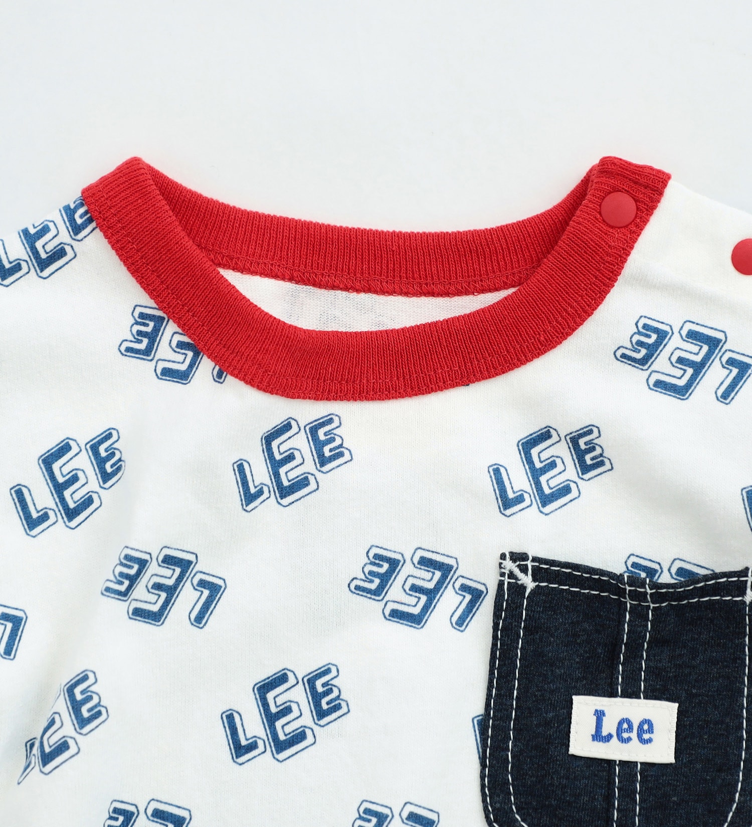 Lee(リー)の【80cm】ベビー Leeロゴ 総プリント ショートスリーブロンパース|マタニティ/ベビー/ロンパース/キッズ|ホワイト
