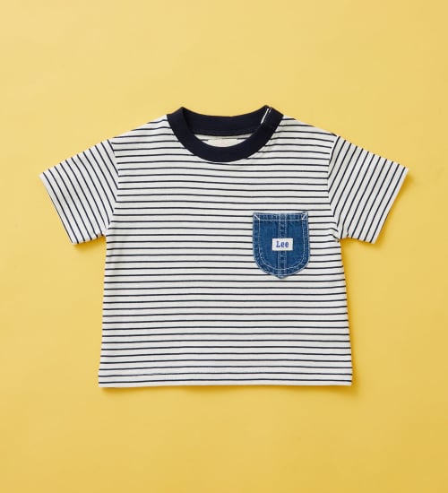 【80-100cm】ベビー デニムポケットTシャツ