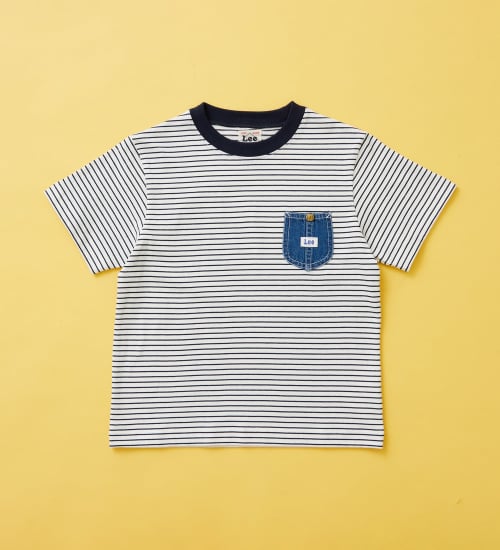 【110-150cm】キッズ デニムポケットTシャツ