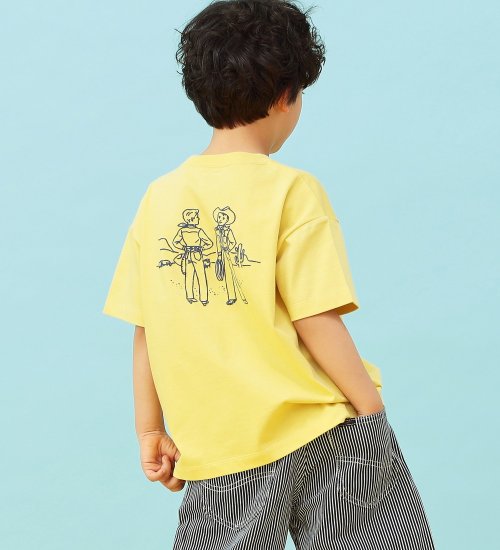 Lee(リー)の【110-150cm】【親子コーデ】キッズ COWBOYバックプリントTシャツ/ルーズフィット|トップス/Tシャツ/カットソー/キッズ|イエロー