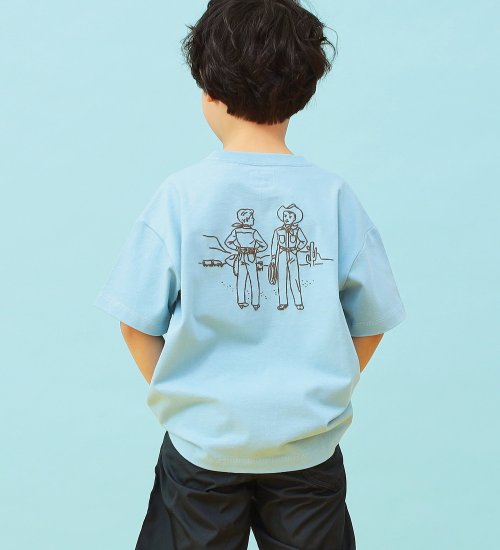 Lee(リー)の【110-150cm】【親子コーデ】キッズ COWBOYバックプリントTシャツ/ルーズフィット|トップス/Tシャツ/カットソー/キッズ|サックスブルー