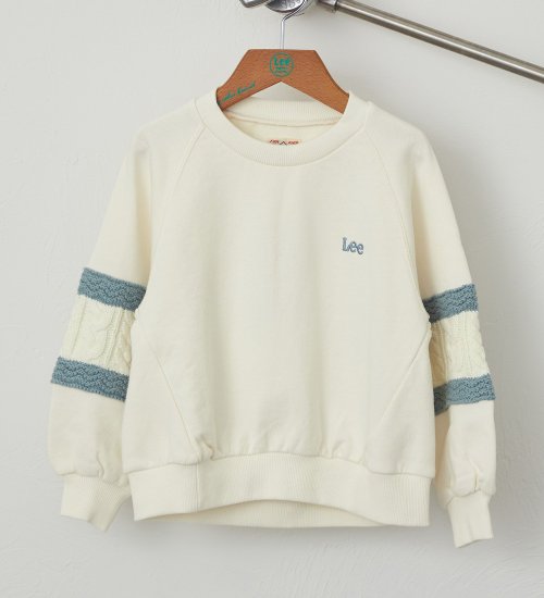 Lee(リー)の【110-150cm】キッズ ニットパネルスリーブスウェット|トップス/スウェット/キッズ|サックスブルー