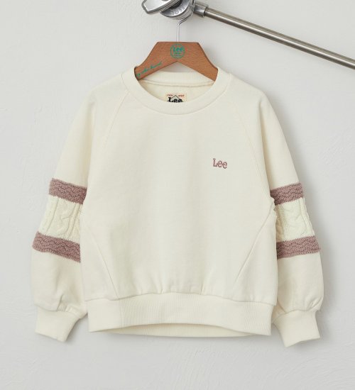 Lee(リー)の【110-150cm】キッズ ニットパネルスリーブスウェット|トップス/スウェット/キッズ|ピンク