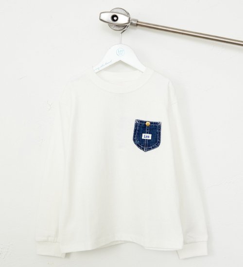 Lee(リー)の【110-150cm】キッズ デニムポケット長袖Tシャツ/ロンT|トップス/Tシャツ/カットソー/キッズ|ホワイト