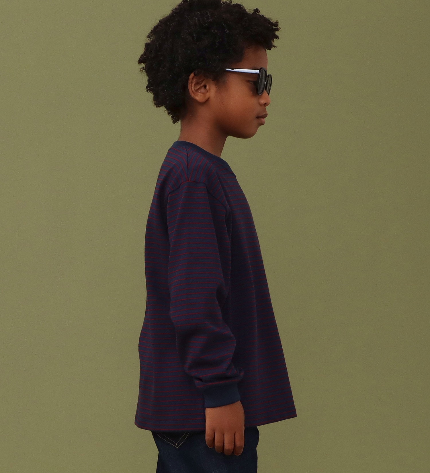 Lee(リー)の【110-160cm】キッズ デニムポケット 長袖Tee|トップス/Tシャツ/カットソー/キッズ|ネイビー