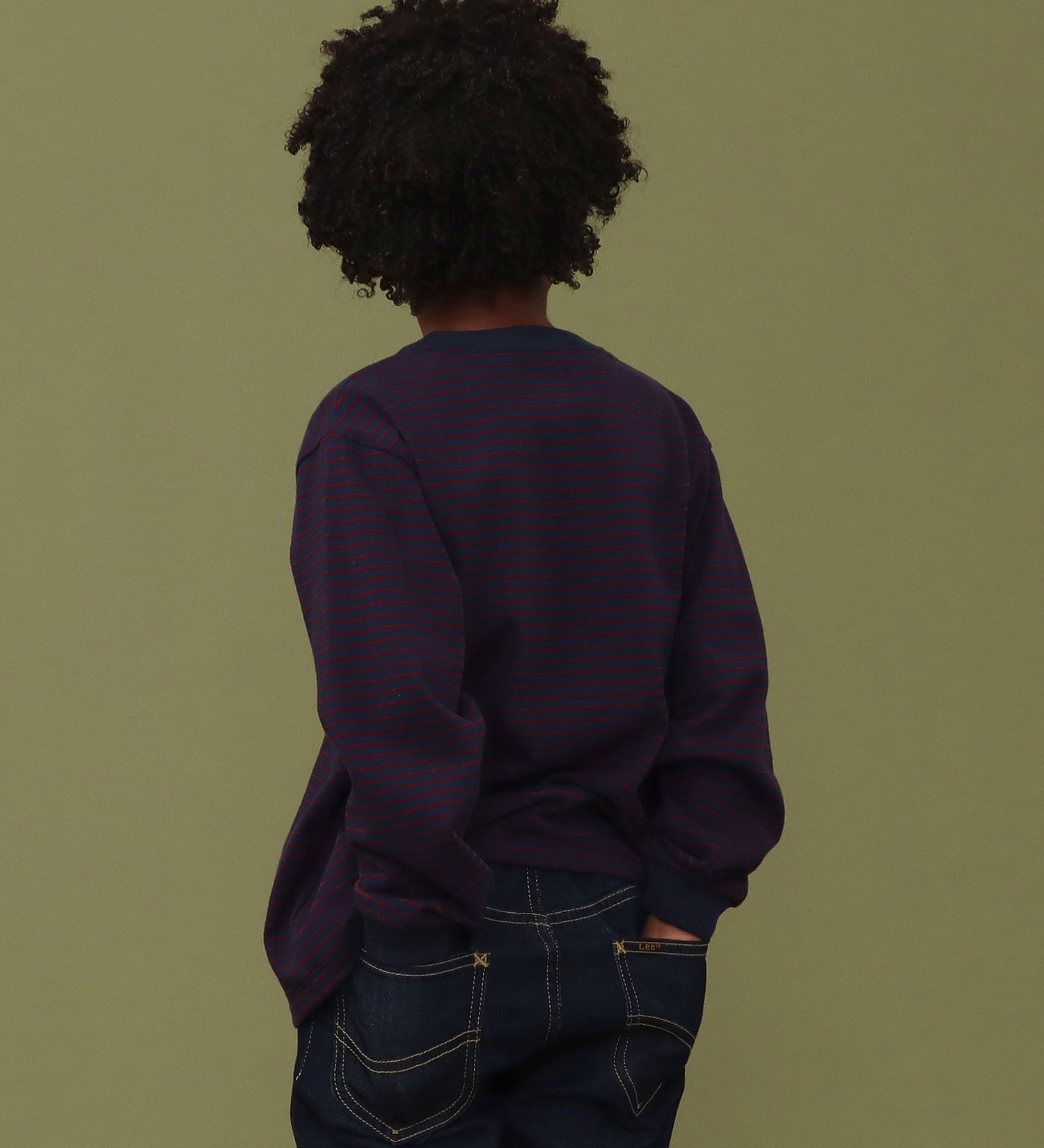 Lee(リー)の【110-160cm】キッズ デニムポケット 長袖Tee|トップス/Tシャツ/カットソー/キッズ|ネイビー