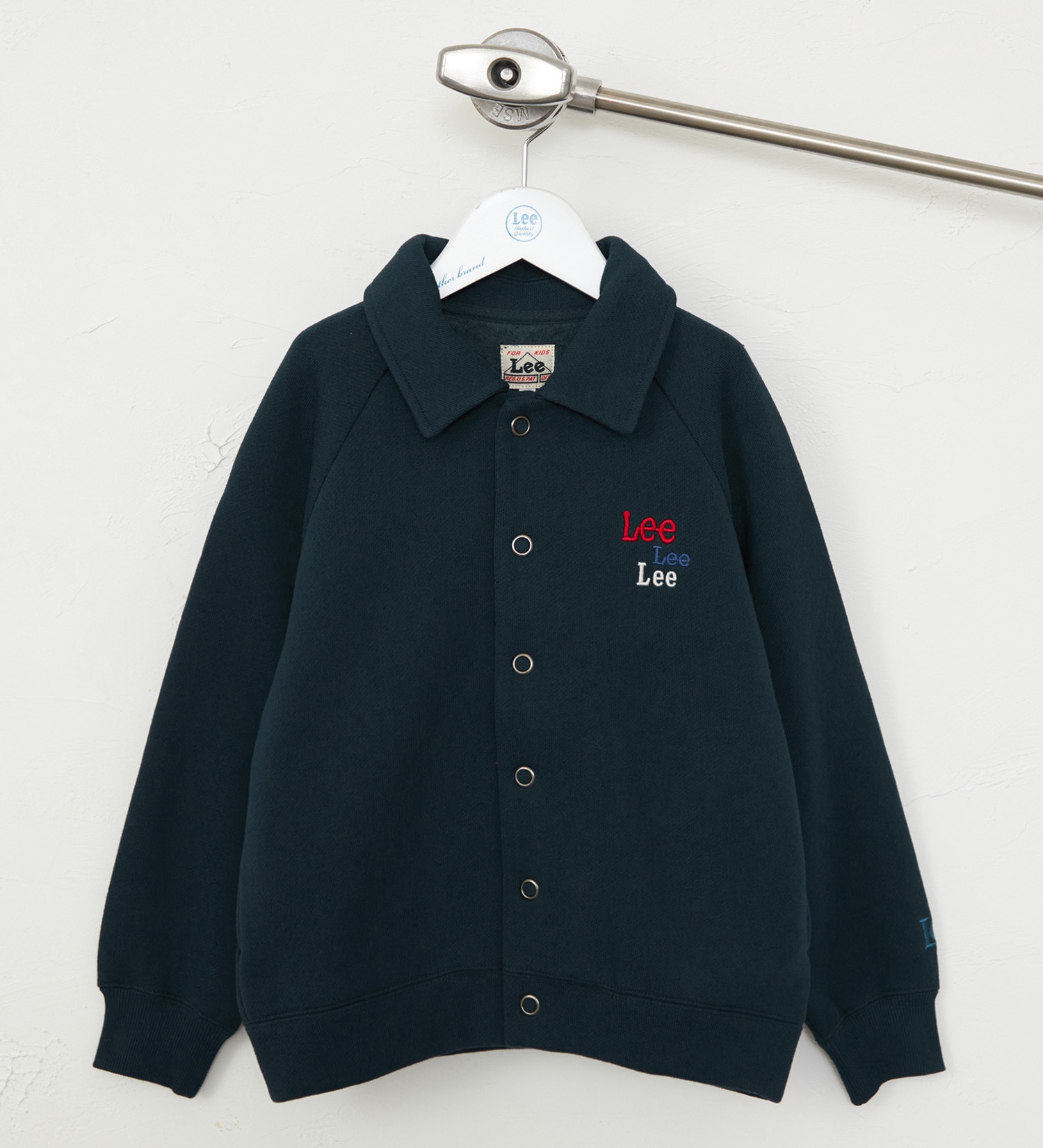 Lee(リー)の【110-150cm】キッズ スウェットカーディガン スナップボタン/裏起毛|トップス/スウェット/キッズ|ネイビー