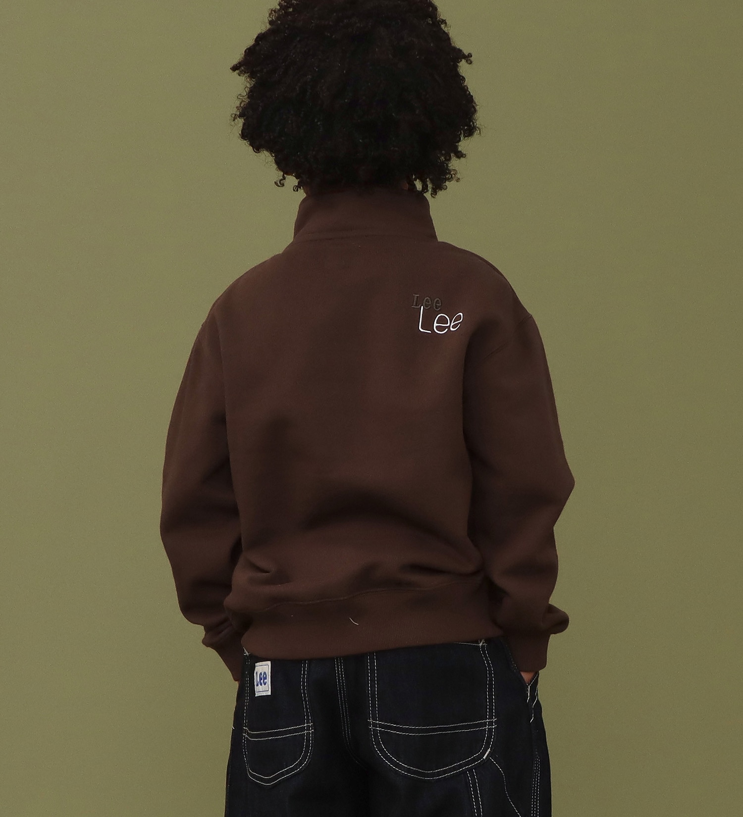 Lee(リー)の【110cm-160cm】キッズ Leeハーフジップ スウェット【親子】|トップス/スウェット/キッズ|ブラウン